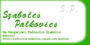 szabolcs palkovics business card